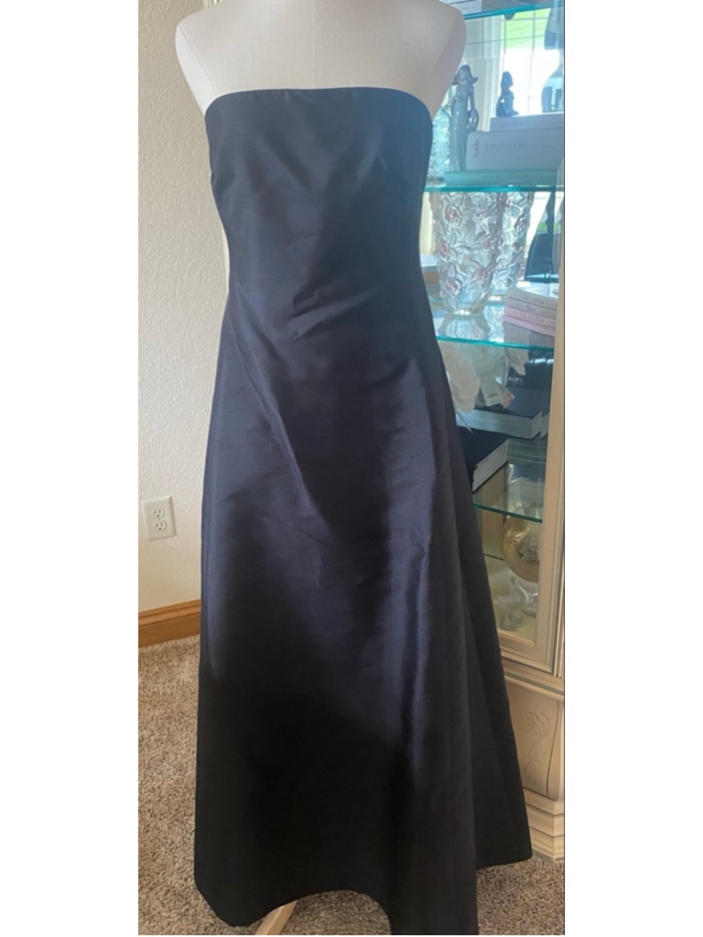 NWOT Lauren Ralph Lauren 100% Silk Black Strapless Dress Size 8 - Picture 6 of 8